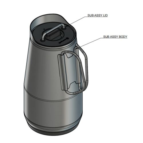 Jarra Isotérmica de 1.9L, Doble Pared con Tapa y Asa Plegable